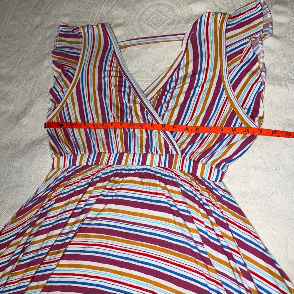 Modcloth Handkerchief Hemline Flutter Sleeve Stri… - image 3